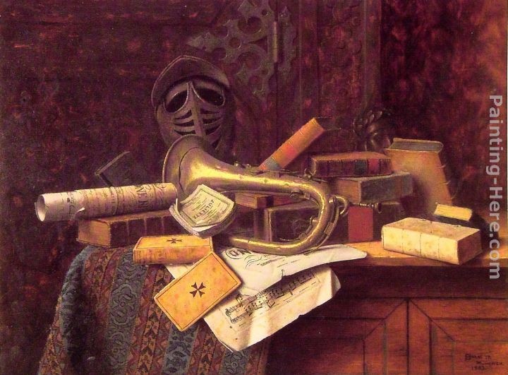 William Michael Harnett Still Life with Bust of Dante
